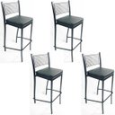 Ver imagem 1 de Kit 4 Banquetas EMPILHÁVEL Preta altura 65cm assento preto - Poltronas do Sul