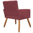 Ver imagem 3 de Poltrona Decorativa Camila Pés Palito Suede Bordô - DS Estofados