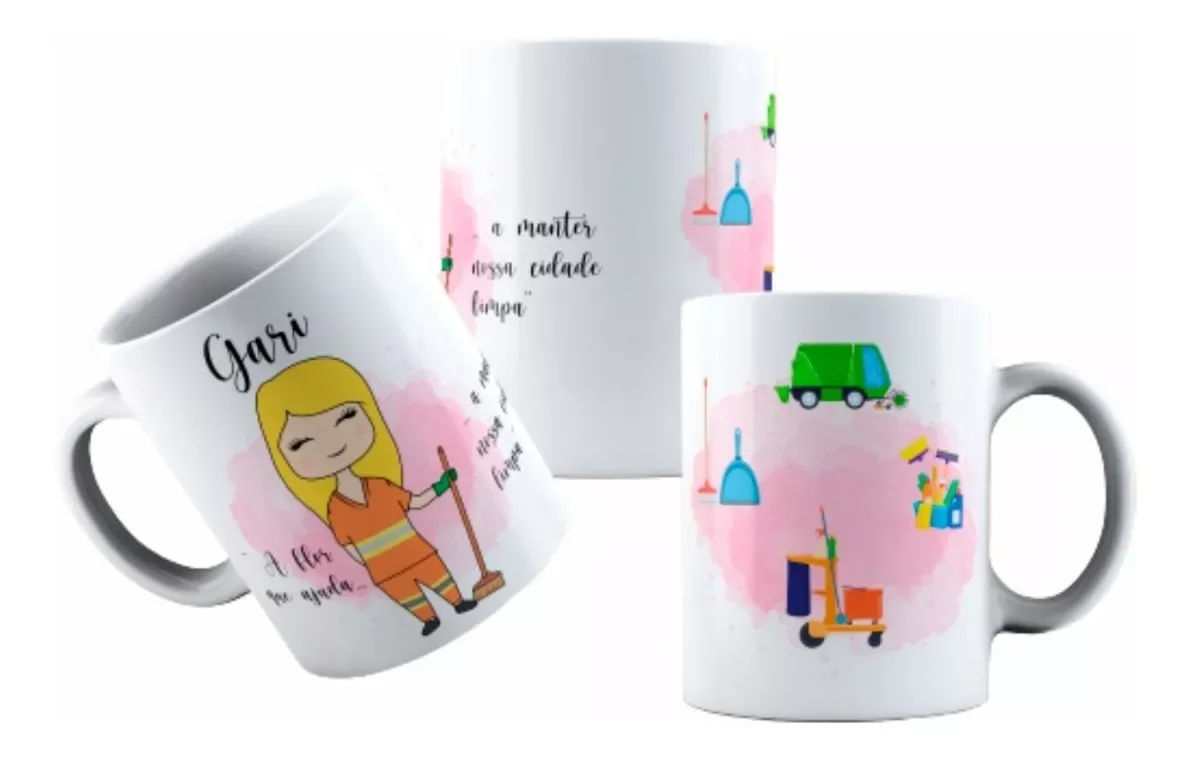 Caneca Personalizada Profissão Feminina Gari - 1