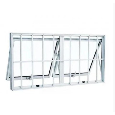 Vitrô Alumínio Branco Maxim Ar c/Grade 2 Seções Horizontal - 60x120
