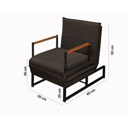 Poltrona Banco Papai Reclinável Puff Retrátil Versátil Moderno Extensão Bancada Premium Cor Marrom - 5