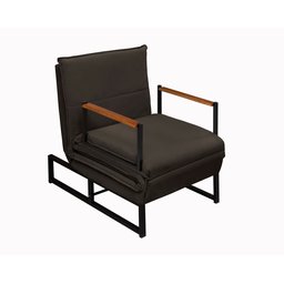Poltrona Banco Papai Reclinável Puff Retrátil Versátil Moderno Extensão Bancada Premium Cor Marrom - 7