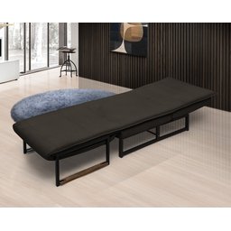 Poltrona Banco Papai Reclinável Puff Retrátil Versátil Moderno Extensão Bancada Premium Cor Marrom - 4