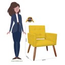 Ver imagem 5 de Poltrona Decorativa Camila Pés Palito Suede Amarelo - DS Estofados