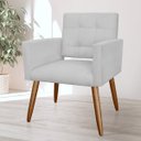 Ver imagem 2 de Poltrona Decorativa Camila Pés Palito Suede Branco - DS Estofados