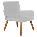 Ver imagem 3 de Poltrona Decorativa Camila Pés Palito Suede Branco - DS Estofados