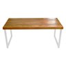 Conjunto Mesa Industrial Bernardo 1,20m Ferragem Branca com 2 Bancos Industrial Bernardo - 2