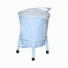 Lixeira Plástica com Suporte Pedal em Aço Branca 50 Litros - 1