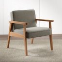 Ver imagem 3 de Kit 2 Poltronas Decorativa Julia tecido linho cinza madeira maciça - Poltronas do Sul