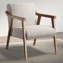 Ver imagem 3 de Kit 2 Poltronas Decorativa Flavia tecido linho cru madeira maciça - Poltronas do Sul