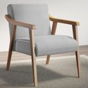 Ver imagem 3 de Kit 2 Poltronas Decorativa Flavia tecido linho cinza madeira maciça - Poltronas do Sul