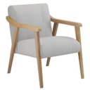 Ver imagem 2 de Kit 2 Poltronas Decorativa Flavia tecido linho cinza madeira maciça - Poltronas do Sul