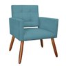 Poltrona Decorativa Camila Pés Palito Suede Azul Turquesa - DS Estofados - 1