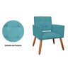 Poltrona Decorativa Camila Pés Palito Suede Azul Turquesa - DS Estofados - 4