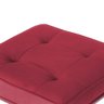 Puff Decorativo Tokyo Quadrado Base de Ferro Prata Suede Vermelho - 3
