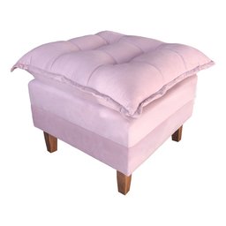 Poltrona de Amamentação Sofá Cama com Puff Veludo Rosa - Bz Home Decor - 2
