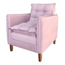 Ver imagem 1 de Poltrona de Amamentação Sofá Cama com Puff Veludo Rosa - Bz Home Decor