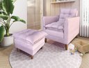 Ver imagem 3 de Poltrona de Amamentação Sofá Cama com Puff Veludo Rosa - Bz Home Decor