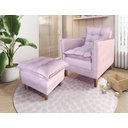 Ver imagem 3 de Poltrona de Amamentação Sofá Cama com Puff Veludo Rosa - Bz Home Decor