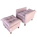 Ver imagem 4 de Poltrona de Amamentação Sofá Cama com Puff Veludo Rosa - Bz Home Decor