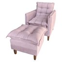 Ver imagem 5 de Poltrona de Amamentação Sofá Cama com Puff Veludo Rosa - Bz Home Decor