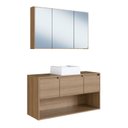 Ver imagem 2 de Conjunto Gabinete de Banheiro Suspenso 110cm com Espelheira e Cuba Lavinia Mel