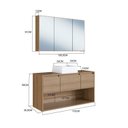 Ver imagem 3 de Conjunto Gabinete de Banheiro Suspenso 110cm com Espelheira e Cuba Lavinia Mel