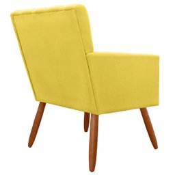 Poltrona Decorativa Cecilia Pés Palito Suede Amarelo - DS Estofados - 2