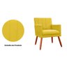 Poltrona Decorativa Cecilia Pés Palito Suede Amarelo - DS Estofados - 3