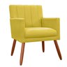Poltrona Decorativa Cecilia Pés Palito Suede Amarelo - DS Estofados - 1