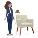 Ver imagem 5 de Poltrona Decorativa Cecilia Pés Palito Suede Bege - DS Estofados