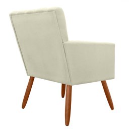 Poltrona Decorativa Cecilia Pés Palito Suede Bege - DS Estofados - 3