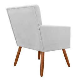 Poltrona Decorativa Cecilia Pés Palito Suede Branco - DS Estofados - 2