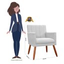 Ver imagem 4 de Poltrona Decorativa Cecilia Pés Palito Suede Branco - DS Estofados