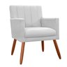 Poltrona Decorativa Cecilia Pés Palito Suede Branco - DS Estofados - 1