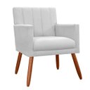 Ver imagem 1 de Poltrona Decorativa Cecilia Pés Palito Suede Branco - DS Estofados