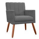 Ver imagem 1 de Poltrona Decorativa Cecilia Pés Palito Suede Cinza - DS Estofados