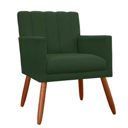 Poltrona Decorativa Cecilia Pés Palito Suede Verde - DS Estofados - 1