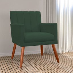 Poltrona Decorativa Cecilia Pés Palito Suede Verde - DS Estofados - 2