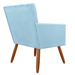 Poltrona Decorativa Cecilia Pés Palito Suede Azul Turquesa - DS Estofados - 3