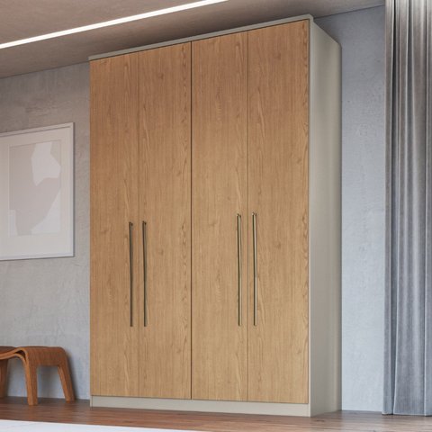 Guarda-Roupa Modulado 4 Portas Elegance Marrom/Niquel/Angelin