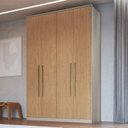 Ver imagem 1 de Guarda-Roupa Modulado 4 Portas Elegance Marrom/Niquel/Angelin