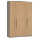 Ver imagem 2 de Guarda-Roupa Modulado 4 Portas Elegance Marrom/Niquel/Angelin