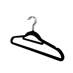 Kit com 10 Cabides Slim de Veludo - Organização e Sofisticação Cor:preto