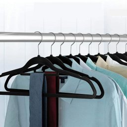 Kit com 10 Cabides Slim de Veludo - Organização e Sofisticação Cor:preto - 5