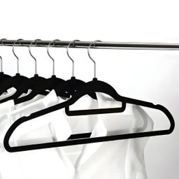Kit com 10 Cabides Slim de Veludo - Organização e Sofisticação Cor:preto - 4
