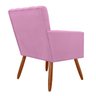 Poltrona Decorativa Cecilia Pés Palito Suede Rosa - DS Estofados - 3