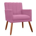 Ver imagem 1 de Poltrona Decorativa Cecilia Pés Palito Suede Rosa - DS Estofados