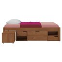 Ver imagem 4 de Cama Solteiro com 3 Gavetas e 1 Mesa de Cabeceira Charme Marrom/Amendoa