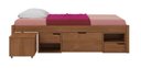 Ver imagem 3 de Cama Solteiro com 3 Gavetas e 1 Mesa de Cabeceira Charme Marrom/Amendoa